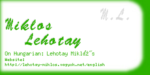 miklos lehotay business card